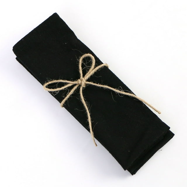 Nvzi Servilletas de algodón, 2 piezas, servilletas de tela suaves para la cena, 11,81" × 17", servilletas de mesa rústicas para decoración de mesas de bodas y fiestas, color negro