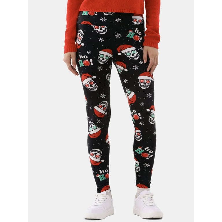 No Boundaries Velour Holiday Leggings 1 or 2 Pack Women s and Women s Plus Walmart