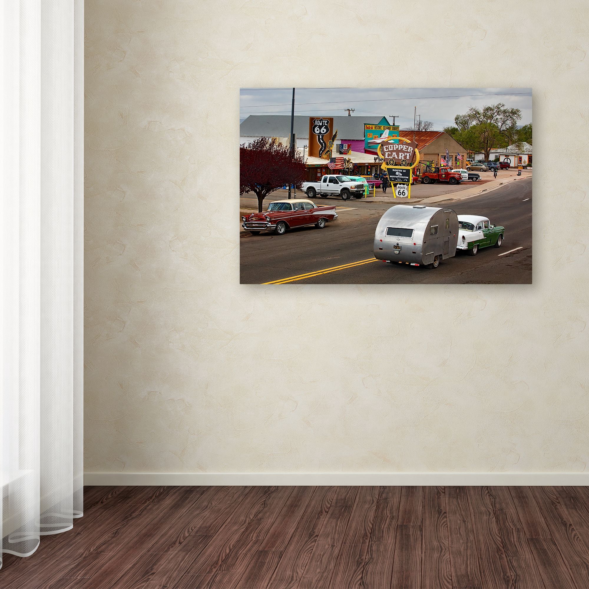 Trademark Fine Art 'Rt 66 Fun Run Motoporium' Canvas Art by Mike Jones Photo