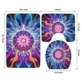 thumbnail image 3 of Colorful Tie Dye Flame Flower Pattern Bathroom Rugs Sets 3 Piece,Toilet Cover Set,Absorbent Non Slip Bathroom Mats Sets with U-Shaped Contour Rug Toilet Rug Set, 3 of 5