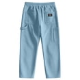 thumbnail image 5 of cocolona Mens Solid Color Casual Corduroy Pants Elastic Waist Straight Wide Leg Workout Gym Pants with Pockets, 5 of 5