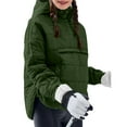 thumbnail image 3 of Chaqueta Acolchada Oversize para Mujer, Estilo Dolman, con Capucha, Larga, Cálida y Estilo Top Verde S, 3 of 7