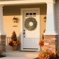 thumbnail image 5 of 11.8'' Large Fall Wreath With Artificial Boxwood Leaves, Outdoor Autumn Door, Porch, Window Decoration, Thanksgiving Harvest Festival, Farmhouse Home Décor, Indoor/Outdoor Decor, 5 of 7