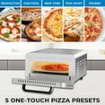 thumbnail image 4 of Kenmore Indoor Electric Pizza Oven - Cook 12" Pizza In Minutes | Heats To 750°F For Wood Fired Taste | Portable Countertop Pizza Maker | 5 One-Touch Presets | Pizza Stone & Peel | Stainless Steel, 4 of 8