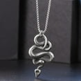 thumbnail image 3 of Retro Vintage Stainless Steel Snake Style Statement Cocktail Party Pendant Necklace, 3 of 5