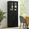 thumbnail image 5 of Spaco 63.5 inch Tall Kitchen Pantry Cabinet, Cabinet with Dual Tempered Glass Doors and Shelves, Cabinet for Indoor, Black, 5 of 9