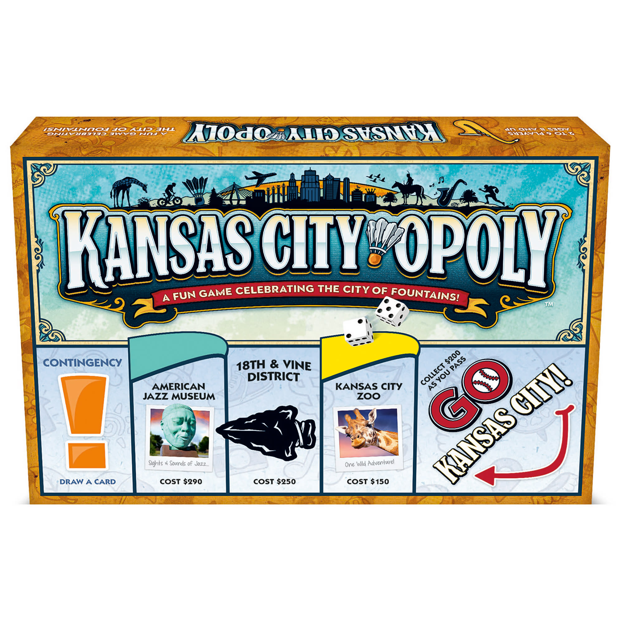 Kansas City-Opoly Themed Family Board Game, 2-6 Players