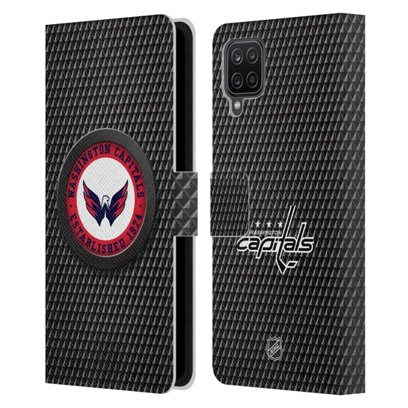 Head Case Designs Officially Licensed NHL Washington Capitals Puck Texture Leather Book Wallet Case Cover Compatible with Samsung Galaxy A12 (2020)