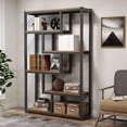 thumbnail image 2 of Tribesigns 5-Shelf Modern Bookshelf, Industrial Etagere Bookcase, Open Display Shelves with Sturdy Metal Frame, Walnut, 2 of 6