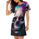 thumbnail image 2 of Disketp Modern Abstract Colorful Skull B para Camisón Corto de Manga Corta para Mujeres, Camisón Cómodo con Escote Redondo, Bonito y Confortable, 2 of 6