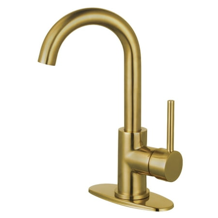 Fauceture LS8433DL Concord Single-Handle Bathroom Faucet with Push Pop-Up Brushed Brass