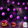 thumbnail image 2 of Guirnalda de luces con forma de globo ocular para Halloween de YZhouD: 30 luces LED a pilas con 8 modos, luces verdes brillantes para fiestas de Halloween en interiores y exteriores, decoración de, 2 of 8