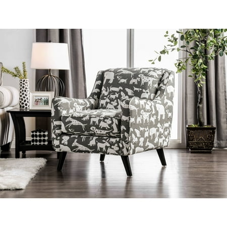 Furniture of America Odella Gray Dog Print Accent Chair - Walmart.com