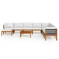 thumbnail image 3 of vidaXL 9 Piece Patio Lounge Set with Cushions Cream Solid Acacia Wood, 3 of 12