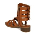 thumbnail image 3 of Bumper CD37 Leatherette Open Toe Multi Buckle Chunky Heel Gladiator Sandal, 3 of 5