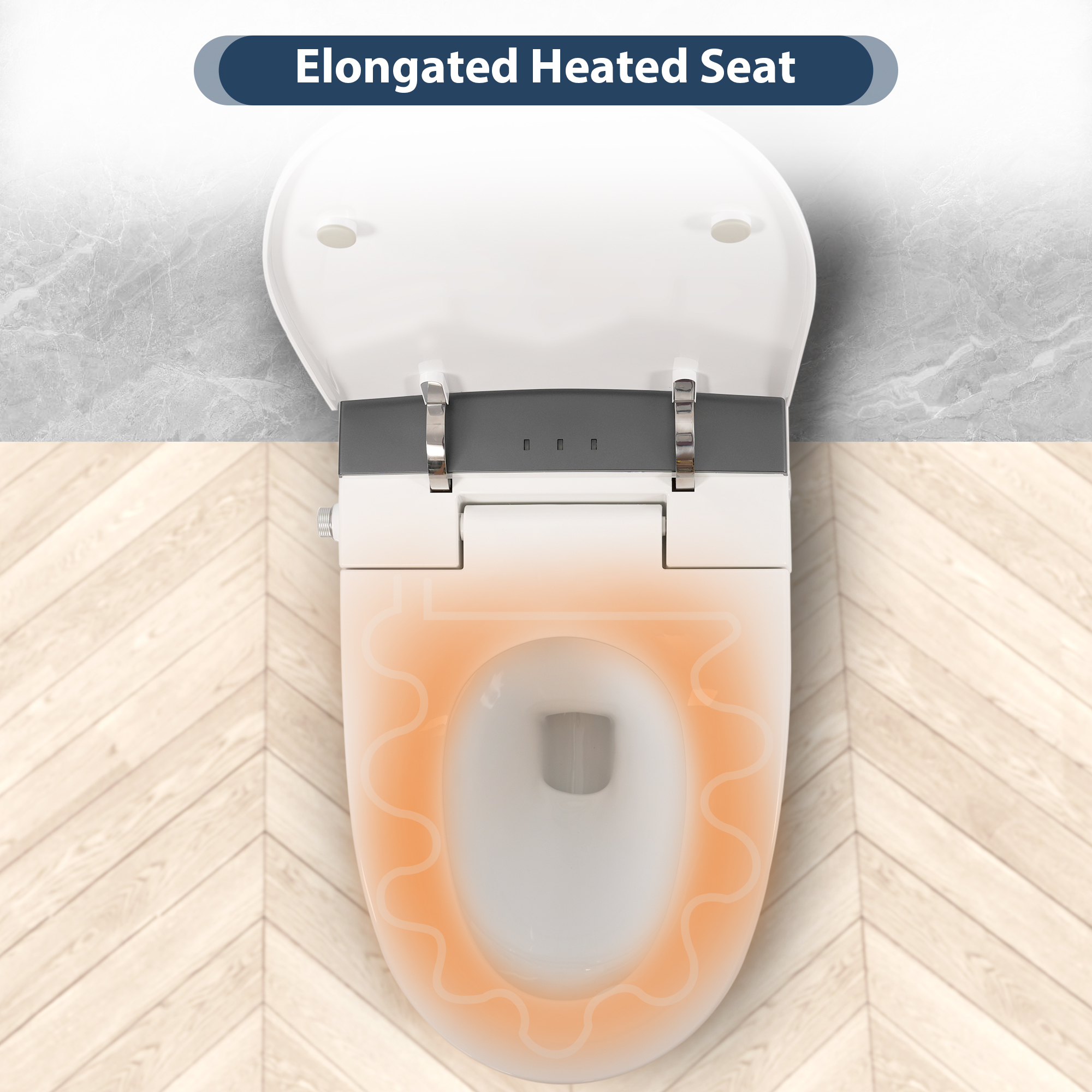 Alvantor Tankless Smart toilet Built-in Heated Seat, Modern Toilet with Auto Flush, Foot sensor Flush, Night Light, Power Outage Flushing, Soft Close Cover,White