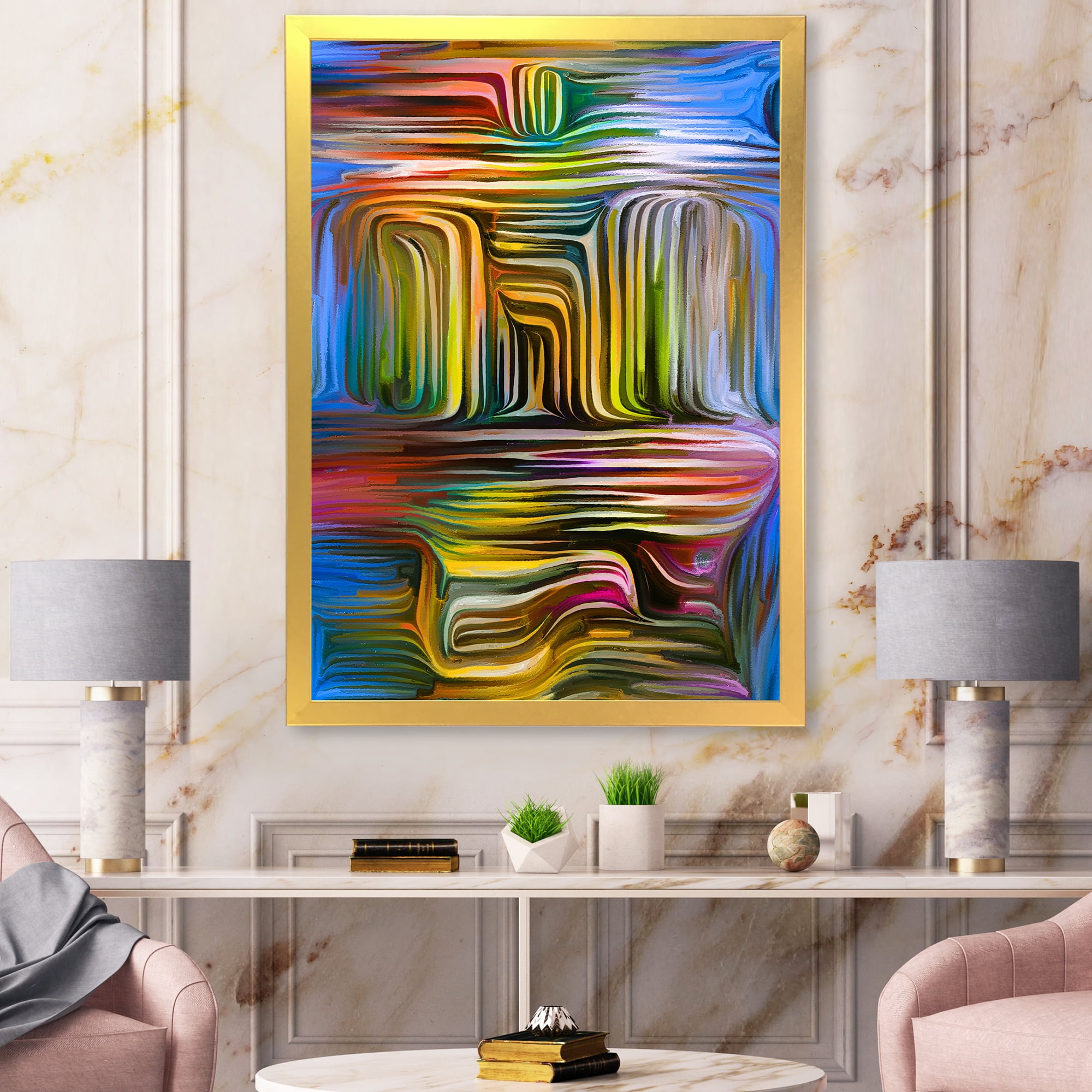 Designart 'Colour Spiral Fusion VIII' Modern Framed Art Print