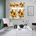 thumbnail image 5 of American Pastoral Sunflower Kitchen Curtains Valances and Tiers Set of 3 Retro Butterfly Floral Tier Curtains and Valance with Rod Pocket for Small Windows, 27.5"x36", 5 of 9