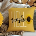 thumbnail image 3 of Spring Summer Decorations Yellow Throw Pillow Covers for Couch,18x18 Pillows Decorative Throw Pillows,Hello Sunshine Square Cushion Case for Bedroom Sunflower Farmhouse Decor Polyester Linen, 3 of 6
