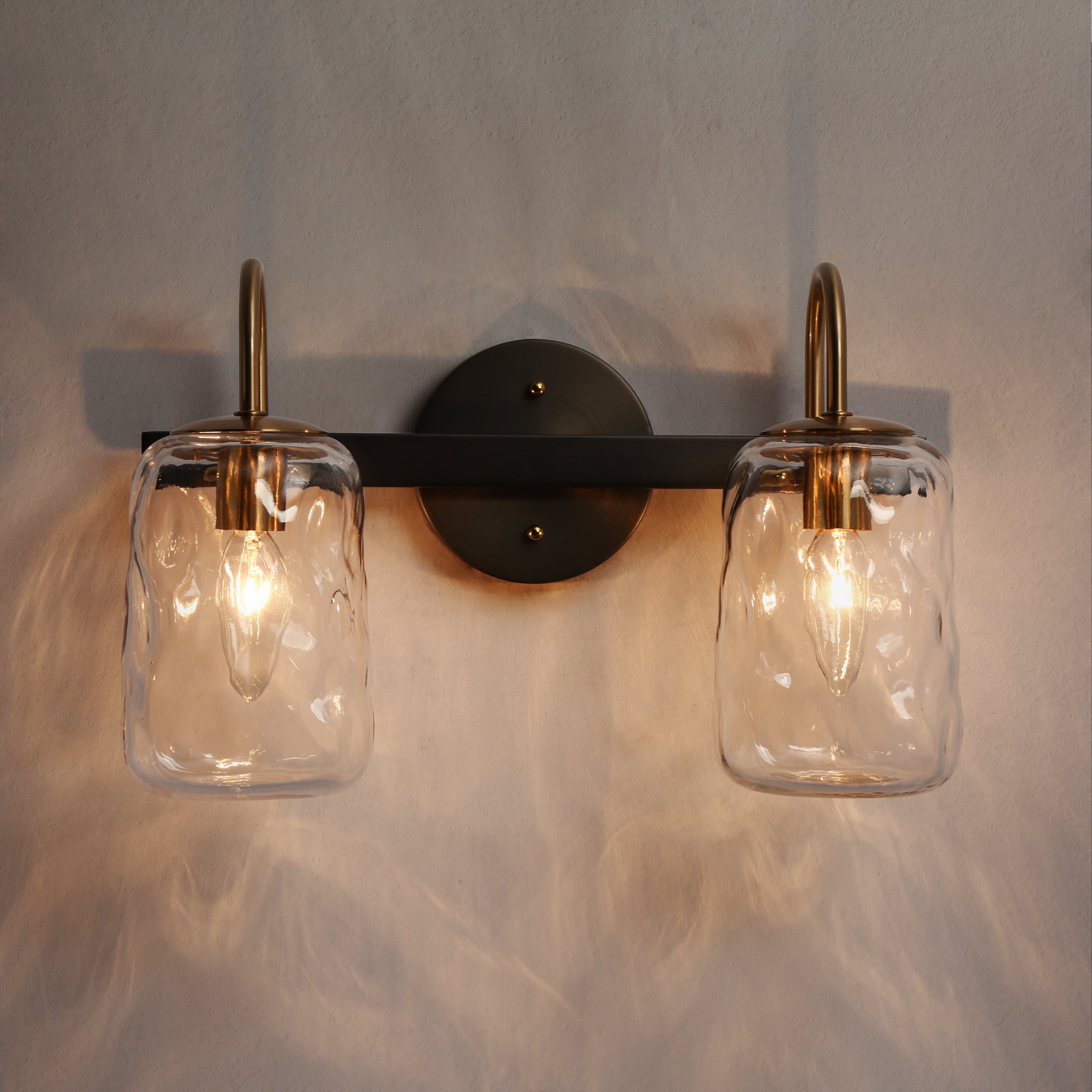 LNC Erharting 14.6-in 2-Light Brushed Black LED Modern/Contemporary Vanity Light Bar