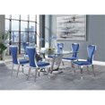 thumbnail image 4 of ACME Table Haute Rectangulaire en Verre Azriel en Argent Clair et Miroir, 4 of 4
