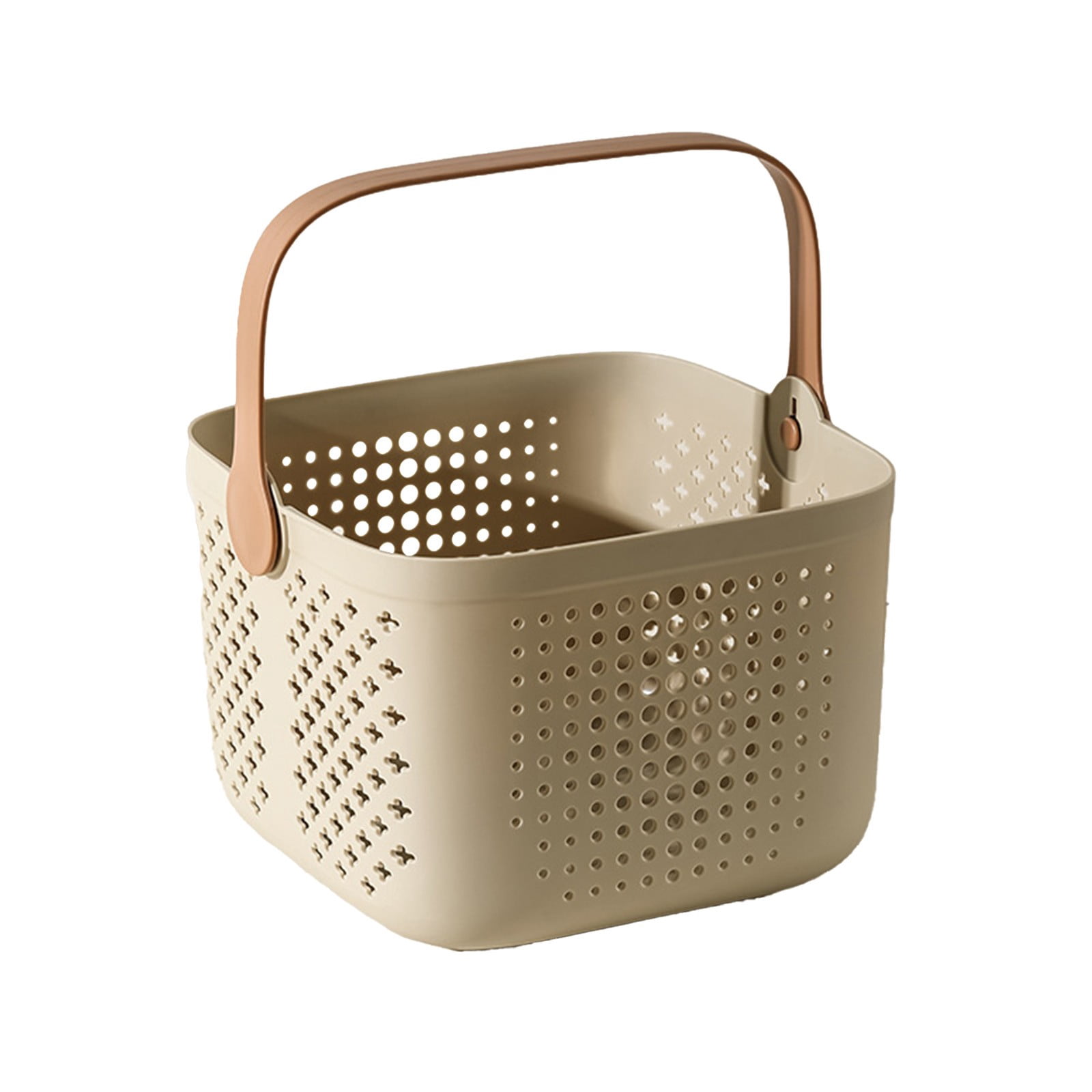 Luxury Handheld Bath Basket for Bathroom Wash and Storage Square Drainage Design with Handle for Shower Spa Organization Holds Shampoo Soap Lotion Cosmetics