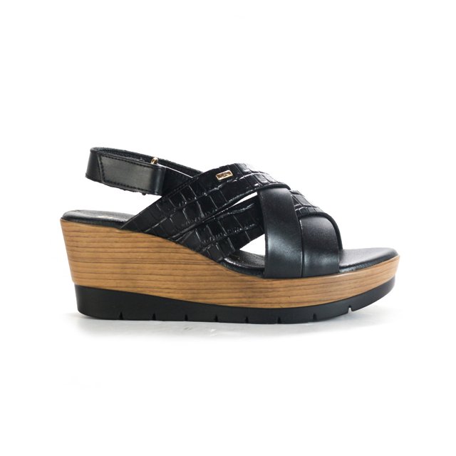 Sandalia Plataforma alta Mujer Flexi Piel 44517 Negro Flexi Piel