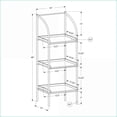 thumbnail image 3 of Bookshelf 3 Tier Corner Etagere | 48"H Modern | Dark Taupe Laminate Black Metal | Taupe | MDF, 3 of 7