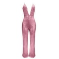 thumbnail image 6 of MSJUHEG Sleeveless Jumpsuits for Women,Backless Jumpsuit for Women,V Neck Jumpsuits for Women,Business Casual Outfits for Women,V Backless Sequin Long Skirt,Workout One Piece for Women Pink XL, 6 of 6