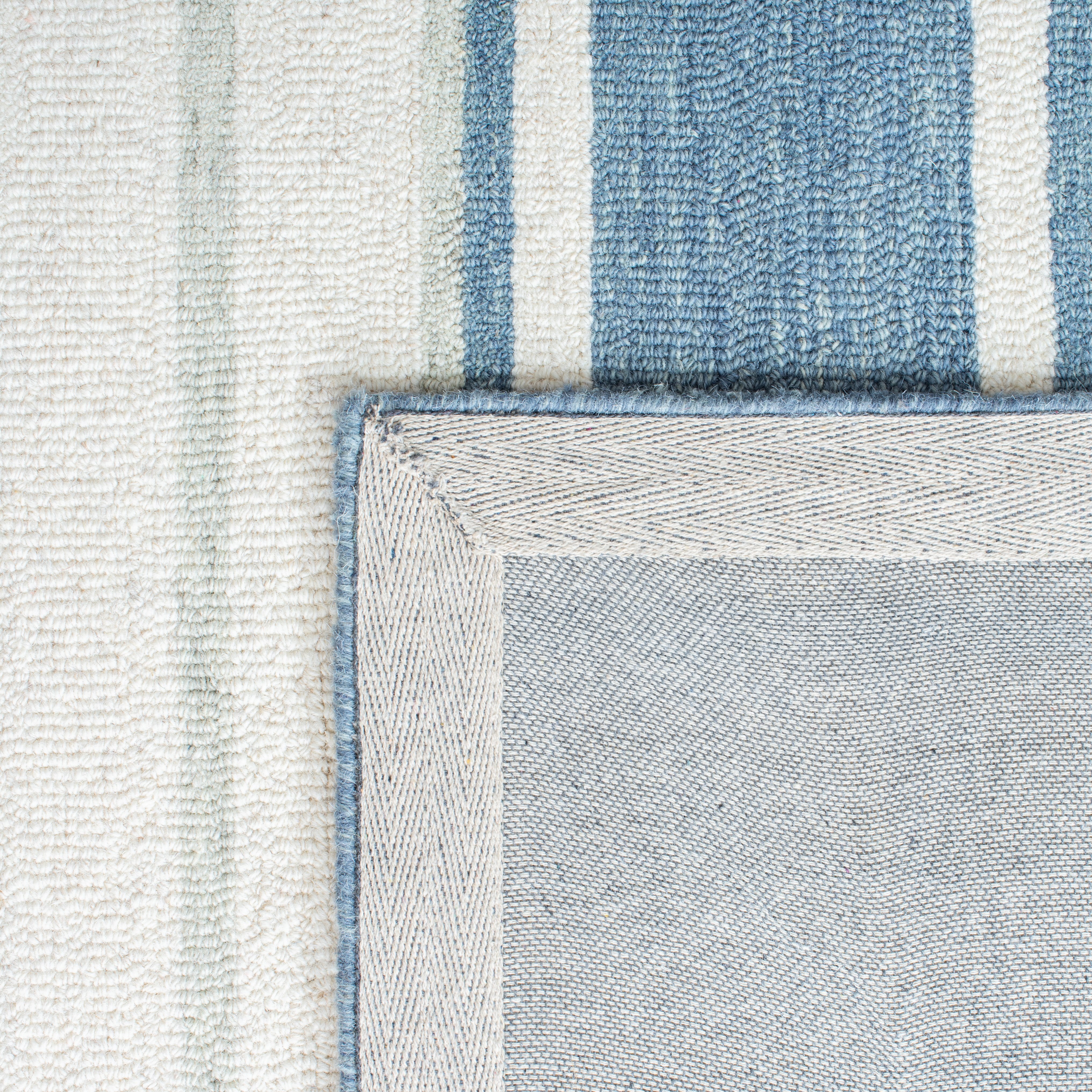 SAFAVIEH Metro Bruno Striped Area Rug, Blue/Ivory, 6' x 6' Square
