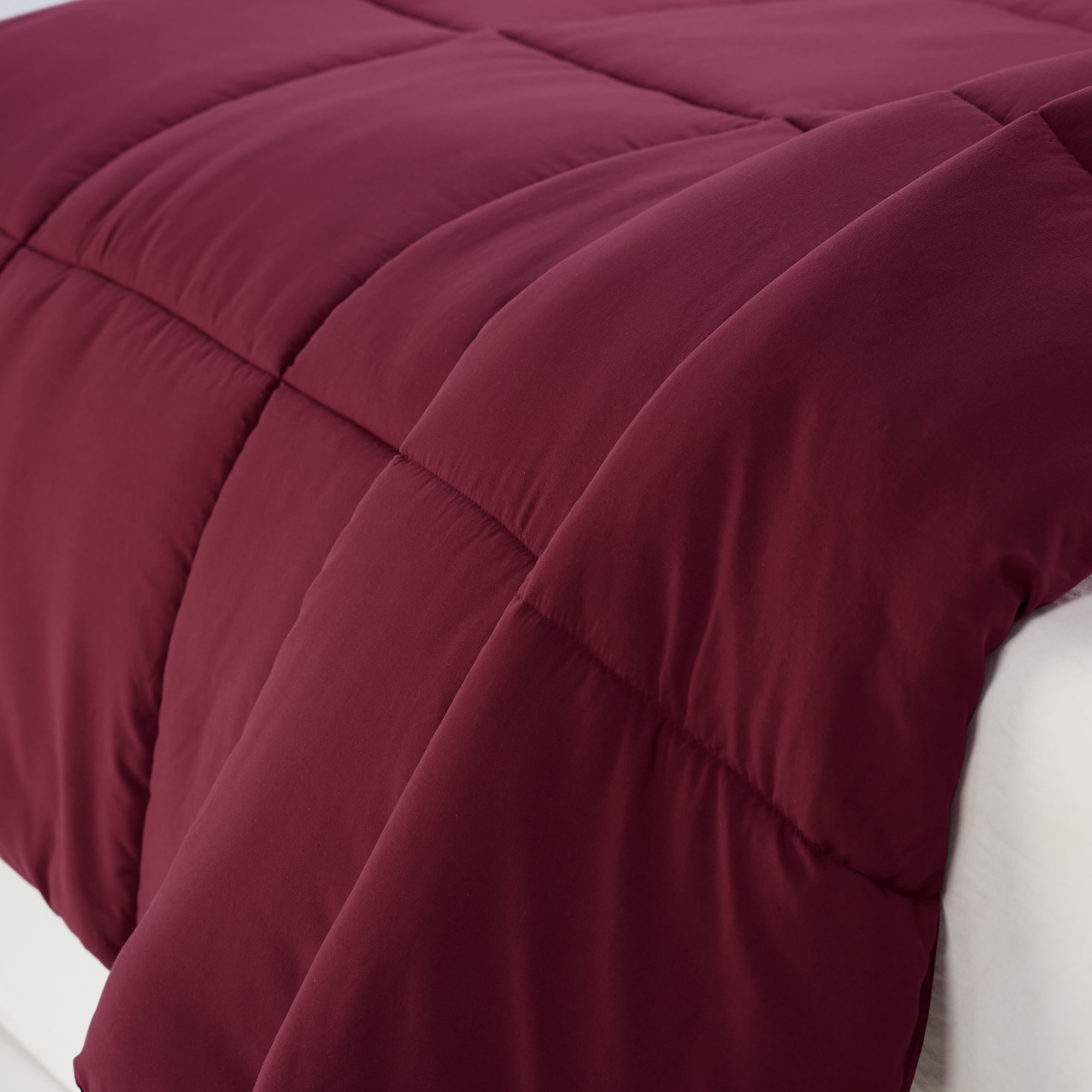 Serta Simply 2-Piece Clean Antimicrobial Burgundy Comforter Set, Twin XL