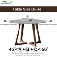 thumbnail image 2 of GFDYREE Round Vinyl Fitted Tablecloth with Flannel Backing Elastic Edge Plastic Table Cover Waterproof Table Cloth Stain-Resistant Wipeable for 45"-56" Round Table, 2 of 7