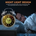 thumbnail image 2 of Onekawa 4”Metal Double Bell Alarm Clock for Deep Sleepers, Luminous Dial, Silent Non-Tick Alarm Clock, Battery Powered (Batteries Not Included), For Office, Bedroom Bedside, Room Decoration - Silver, 2 of 6