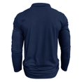 thumbnail image 6 of FYDUU Mens Polo Shirts Men's Long Sleeve Shirts Fashion Casual Button Down Collar Shirt Color Block Stylish Tops Fall Winter Daily Wear Soft Stretch Tshirts, 6 of 8