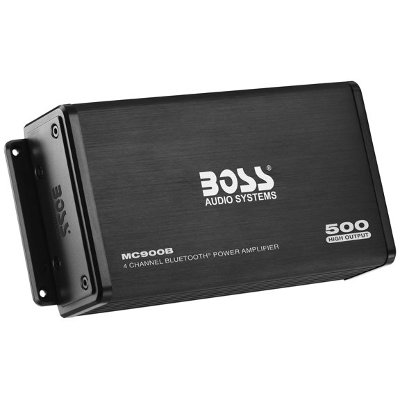 BOSS Audio Systems MC900B Full Range All Terrain Marine Amplifier - 500W 4-Channel, Bluetooth, USB