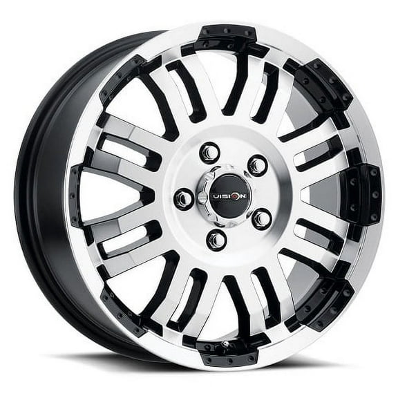 18x7.5 Vision Off-Road 375 Warrior Black Machined Wheel 6x130 (55mm)