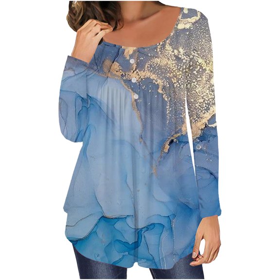 Qepwsc Long Tunics Shirts Wear with Leggings Long Sleeve Graphic TShirt Cute Print Basic Blouse Tees Top Sweatshirt Gifts Pullover Top 2025 Going Out Tops Fall Holiday Outfits Loose Fits