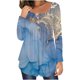 thumbnail image 2 of Camiseta para mujer Odeerbi Estampada de manga larga Cuello redondo Fruncido Jersey Tamaño S, 2 of 6