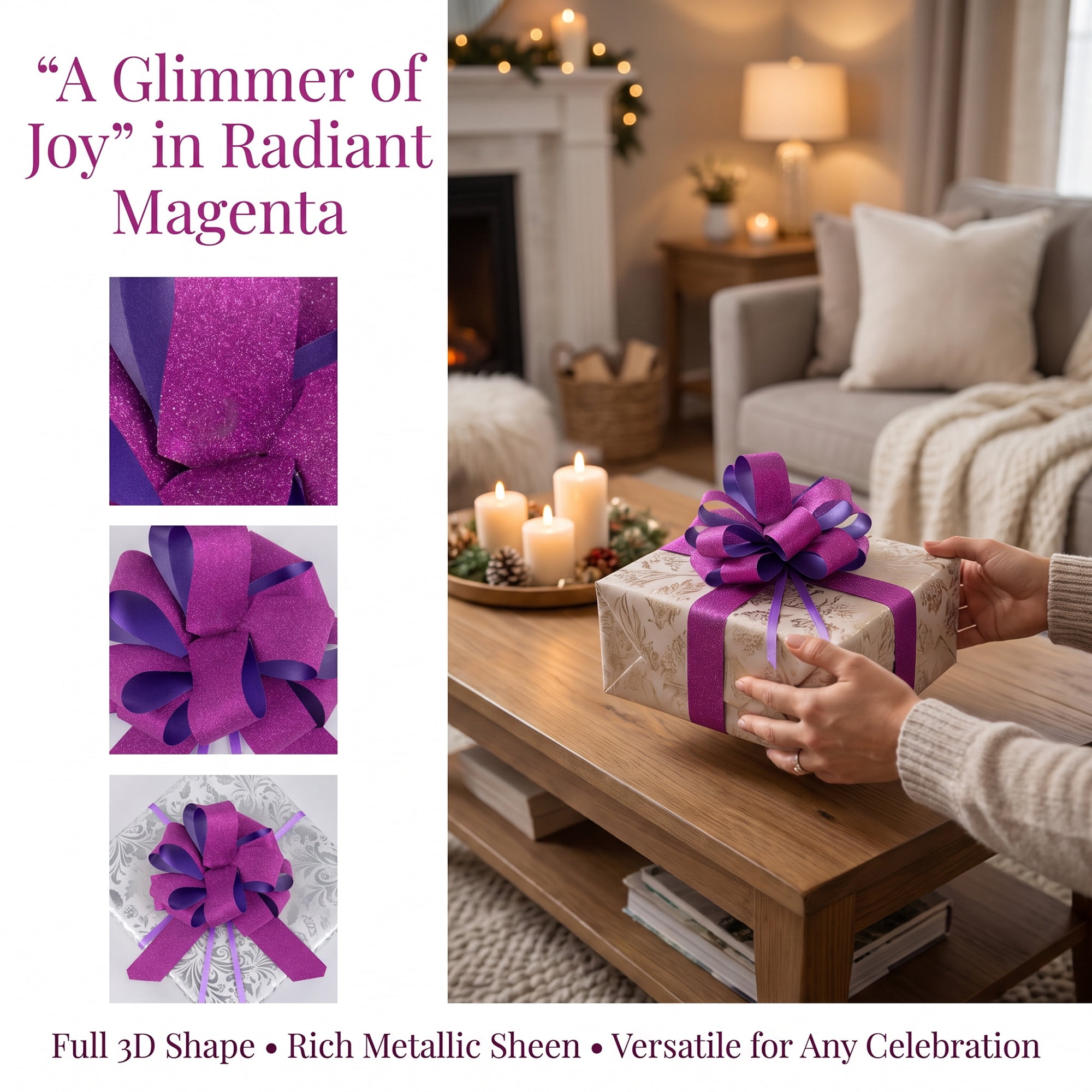Unique Bargains Multi-Layered Star Bows for Decoration and Gift Wrapping Purposes Purple