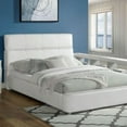 thumbnail image 3 of White Upholstered Bedroom 1pc Full Size Bed Modern Leatherette Beautiful Bed, 3 of 6