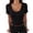 Black, variant on Women Short Sleeve V Neck Ribbed Knit Fitted Shirts, Basic Tees Tops 2026 Summer Casual T-Shirts Going Out Outfits, Summer Casual T-Shirts Going Out Outfits Army Green L