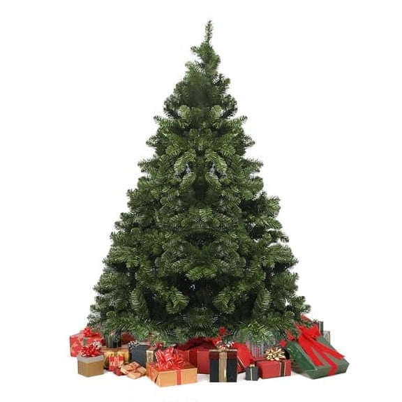 6ft Christmas Tree, Premium Hinged Artificial Christmas Tree Holiday Pine Trees with PVC Branch Tips, Xmas Tree for Home, Office, Party Decoration Easy Assembly, Metal Stand& Foldable Base.