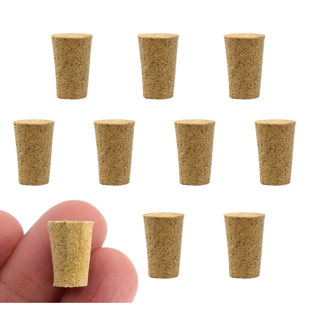 10PK Cork Stoppers, Size - 10mm Top, 13mm Length - Tapered Shape, Natural Bark Material - Great for Household & Laboratory Use - Eisco Labs - Walmart.com