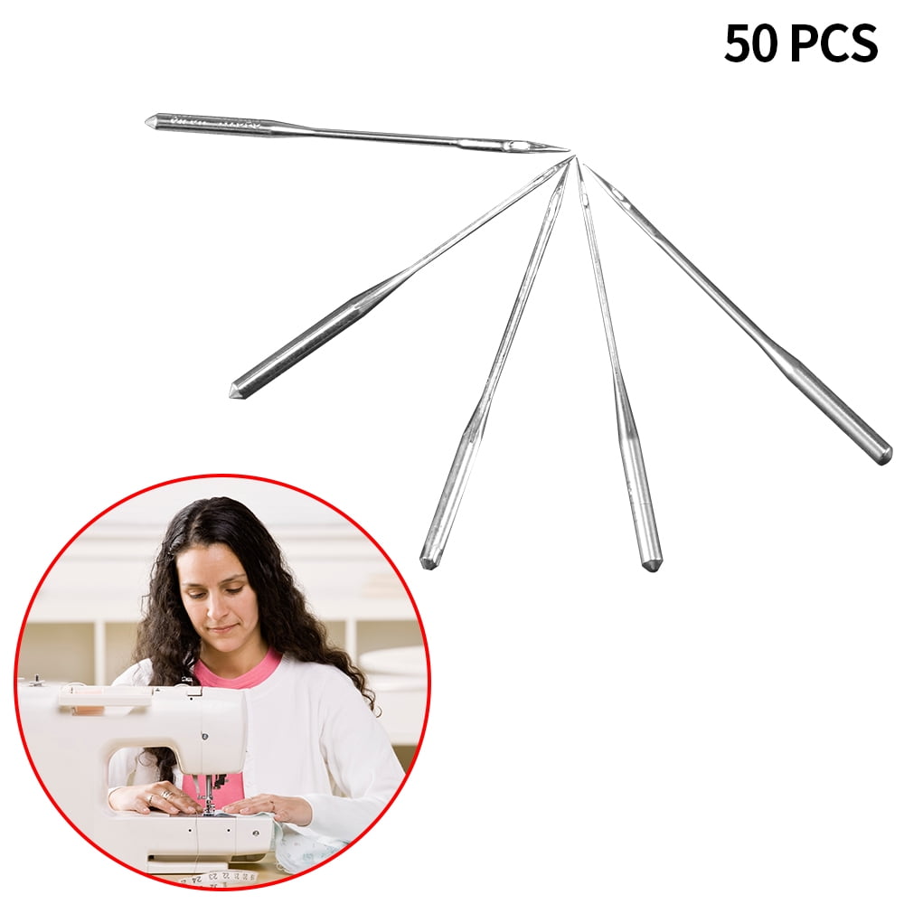 50 Pieces/Set Silver Sewing Machine Needles Assorted Home Sewing