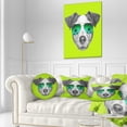 thumbnail image 3 of Designart Jack Russell in Green Glasses - Contemporary Animal Throw Pillow - 12x20, 3 of 5