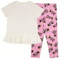 thumbnail image 2 of Disney Minnie Mouse Girls Short Sleeve Ruffle Hem T-Shirt & Leggings - Minnie Graphic Design - 2-Piece Bundle Set for Kids (Size 2T-6X), 2 of 14