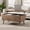 Walnut Rectangle, variant on Round Coffee Table with Hidden Storage and Flip Top Oak Round 31.5" Diameter Mid-Century Fluted Engineered Wood Table with Solid Legs 17.7" H Model FUZB005-3