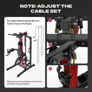 LNOW Home Gym Station, 6-in-1 LAT Pull Down & Row Cable Machine with High/Low Pulley, Leg Support | Back & Body Workout for Home Gym Training