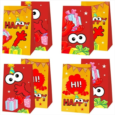 YAHAFEPY A-M Red Birthday Party Favor Bags,16Pcs Red Cartoon Theme Party Supplies for Party Gift Bags
