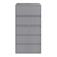 thumbnail image 2 of Hirsh 36 inch Wide 5 Drawer Metal Lateral File Cabinet for Home and Office, Holds Letter, Legal and A4 Hanging Folders, Silver, 2 of 4